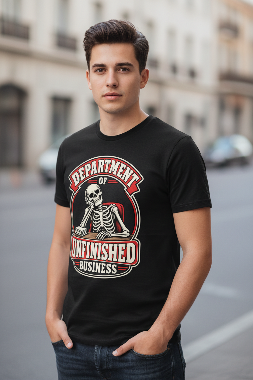Department of Unfinished Business Pure Cotton Unisex T-Shirt – product view