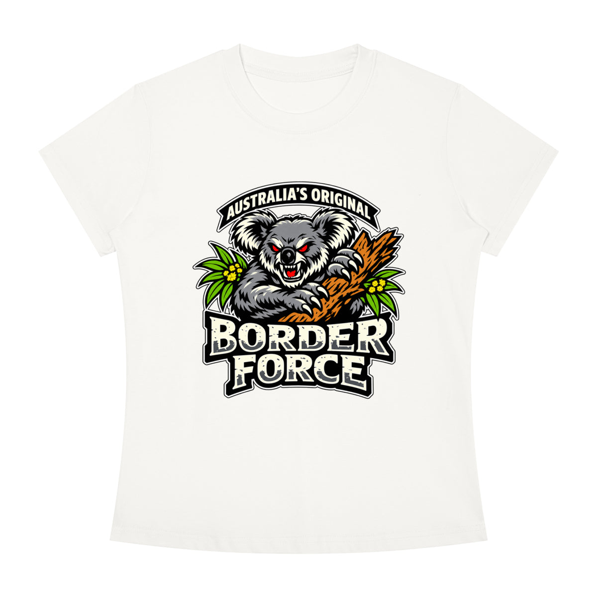 Drop Bear Women's Slim Fit Crewneck T-Shirt - White front