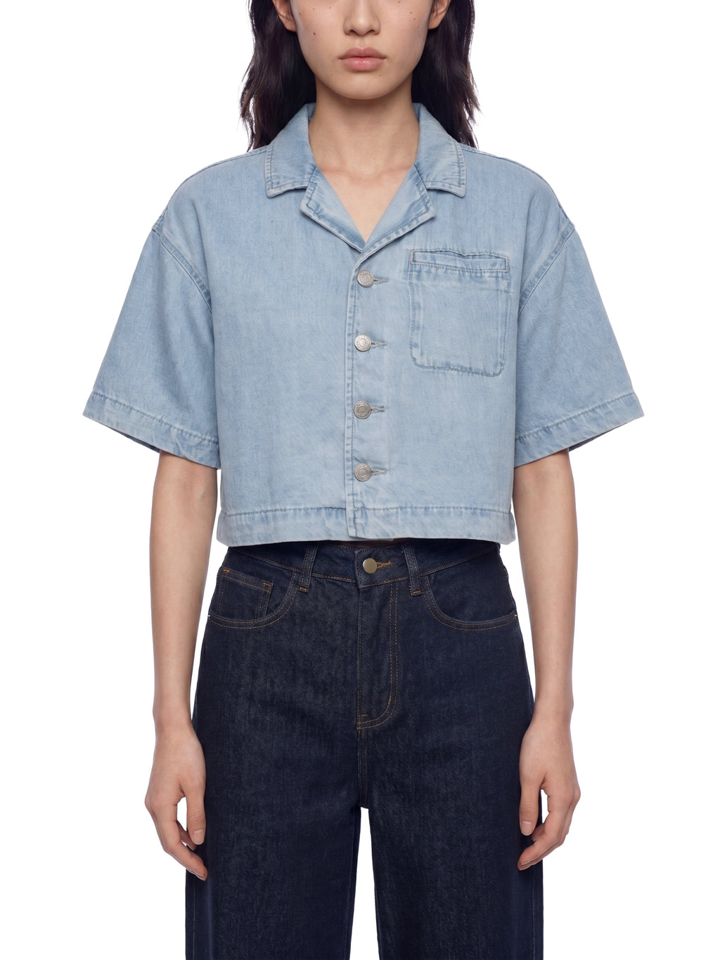 Women's Vintage Wash Boxy Cropped Shirt