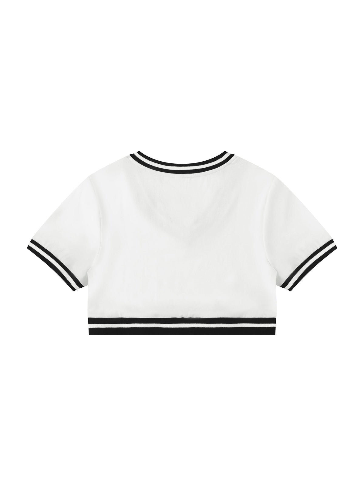 Women's Color Block V-Neck Crop T-Shirt