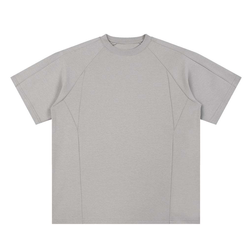 Light Grey Unisex Oversized Paneled Raglan T-Shirt front view
