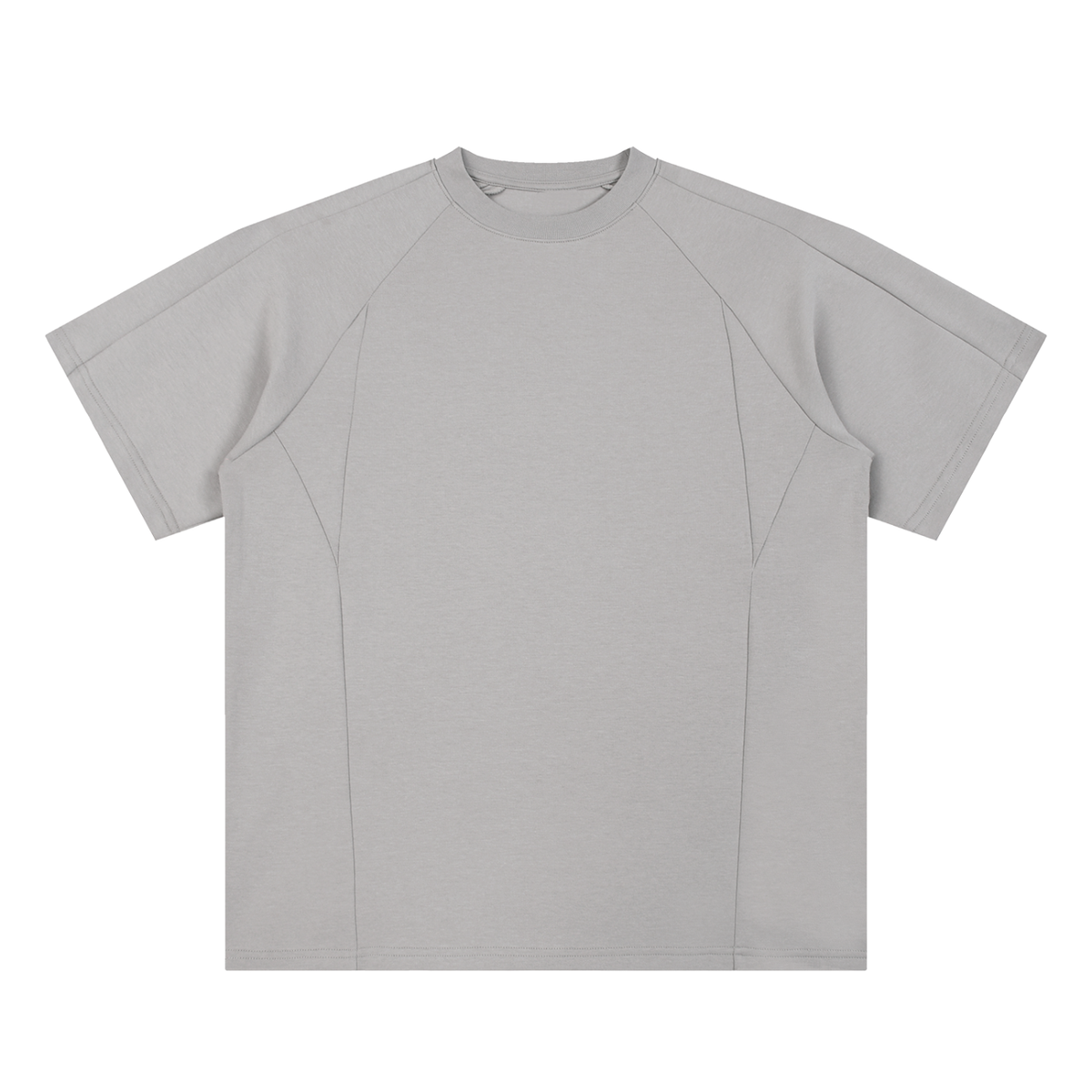 Light Grey Unisex Oversized Paneled Raglan T-Shirt front view