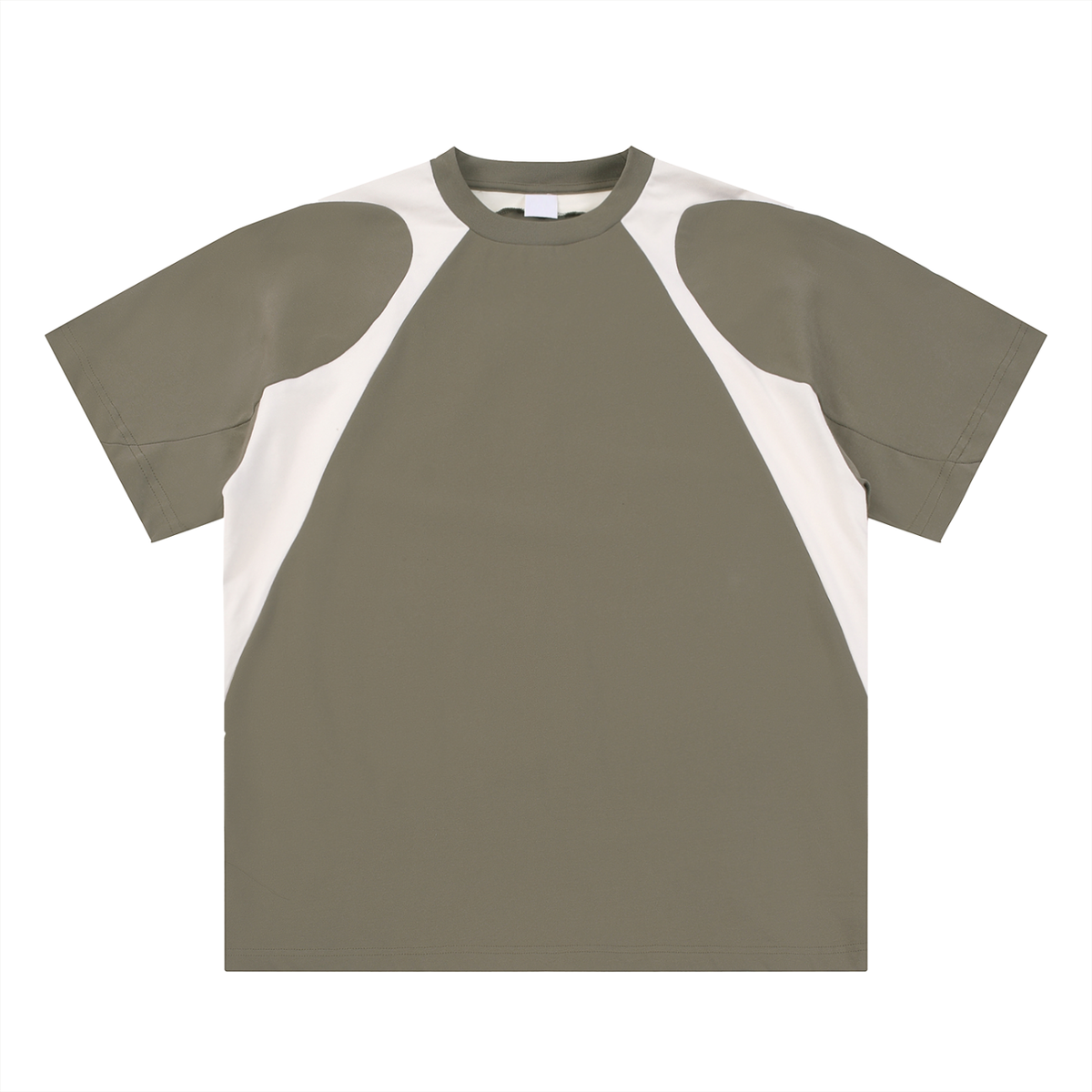 Contrast Panel Cotton T-Shirt