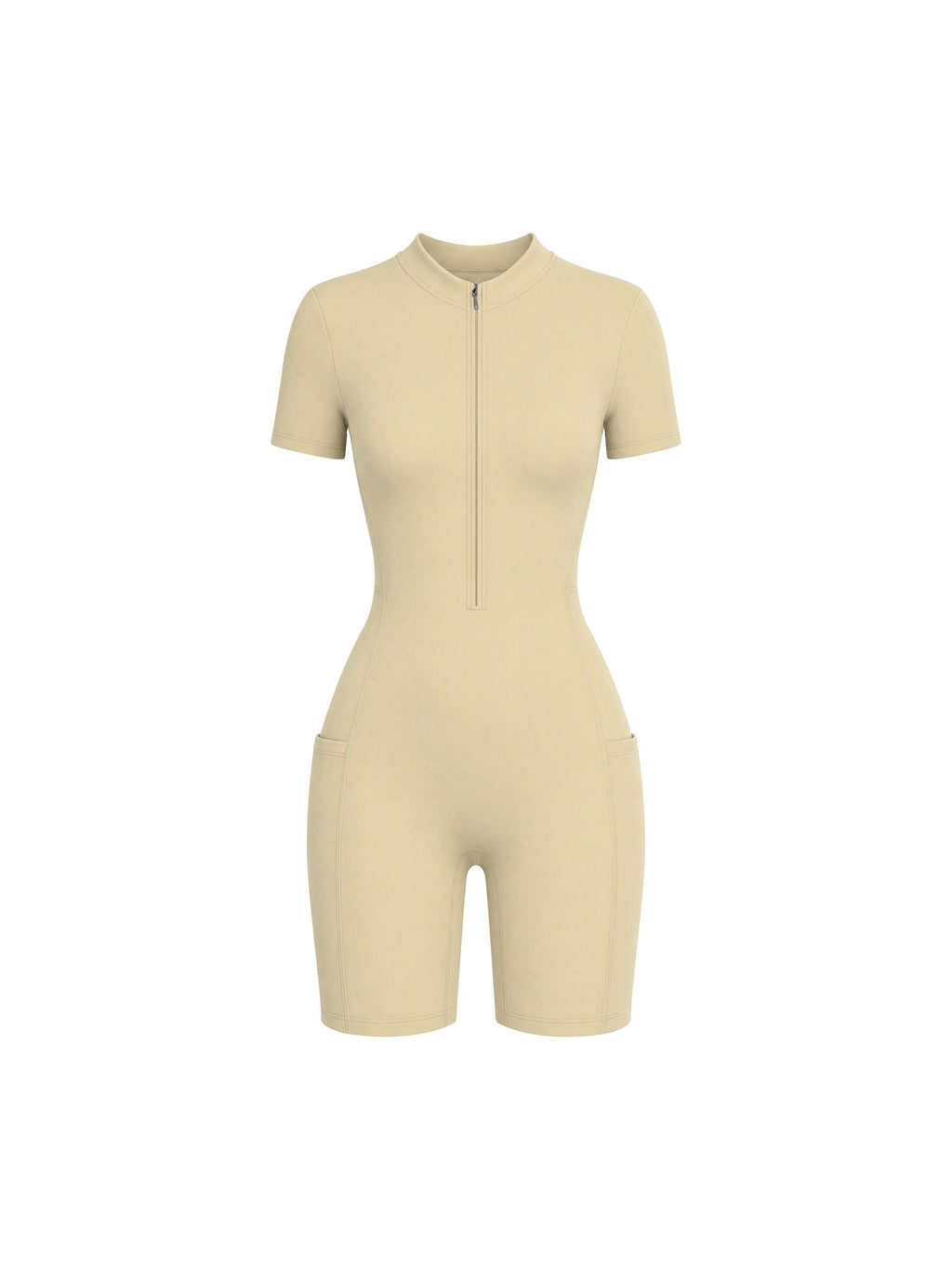 Women's Quarter-Zip Short Sleeve Romper
