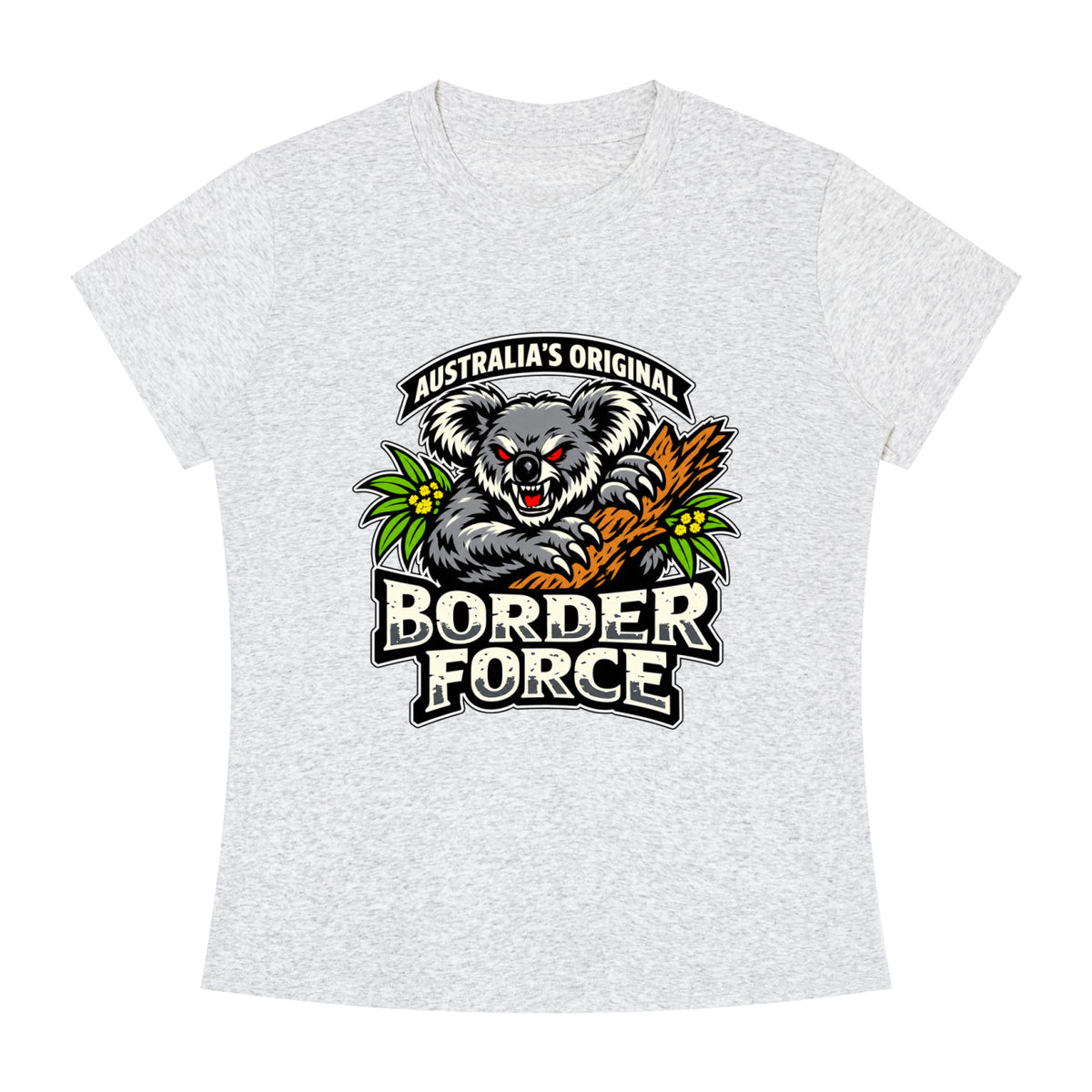 Drop Bear Women's Slim Fit Crewneck T-Shirt - Oat Gray front