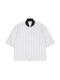 Unisex Striped Full-Zip Baseball Jersey
