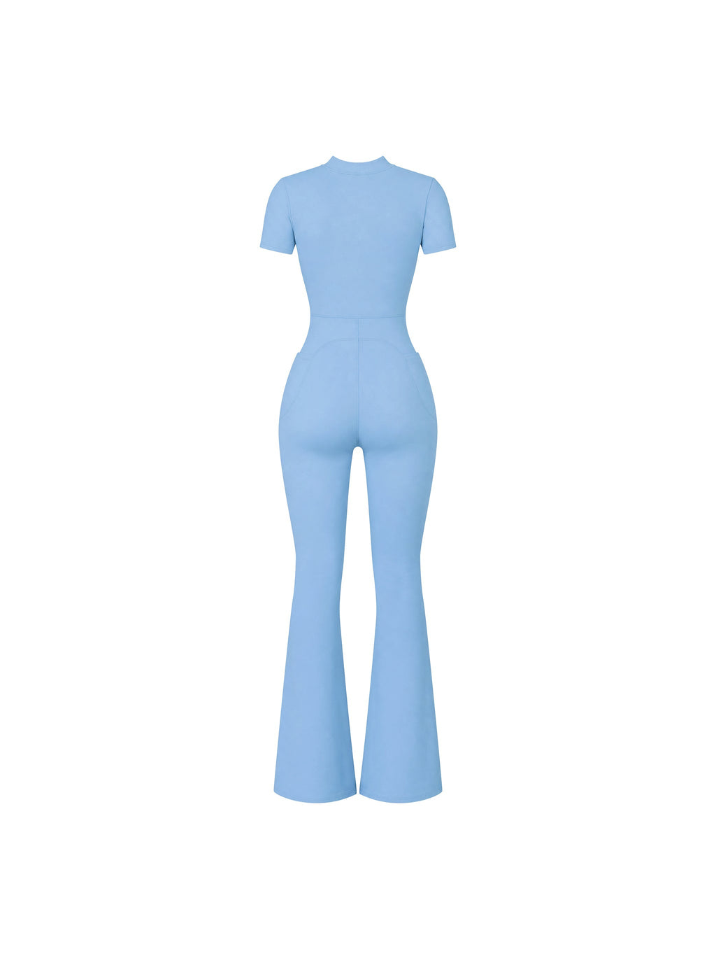 Women’s Tight Flared Leg Quarter-Zip Jumpsuit