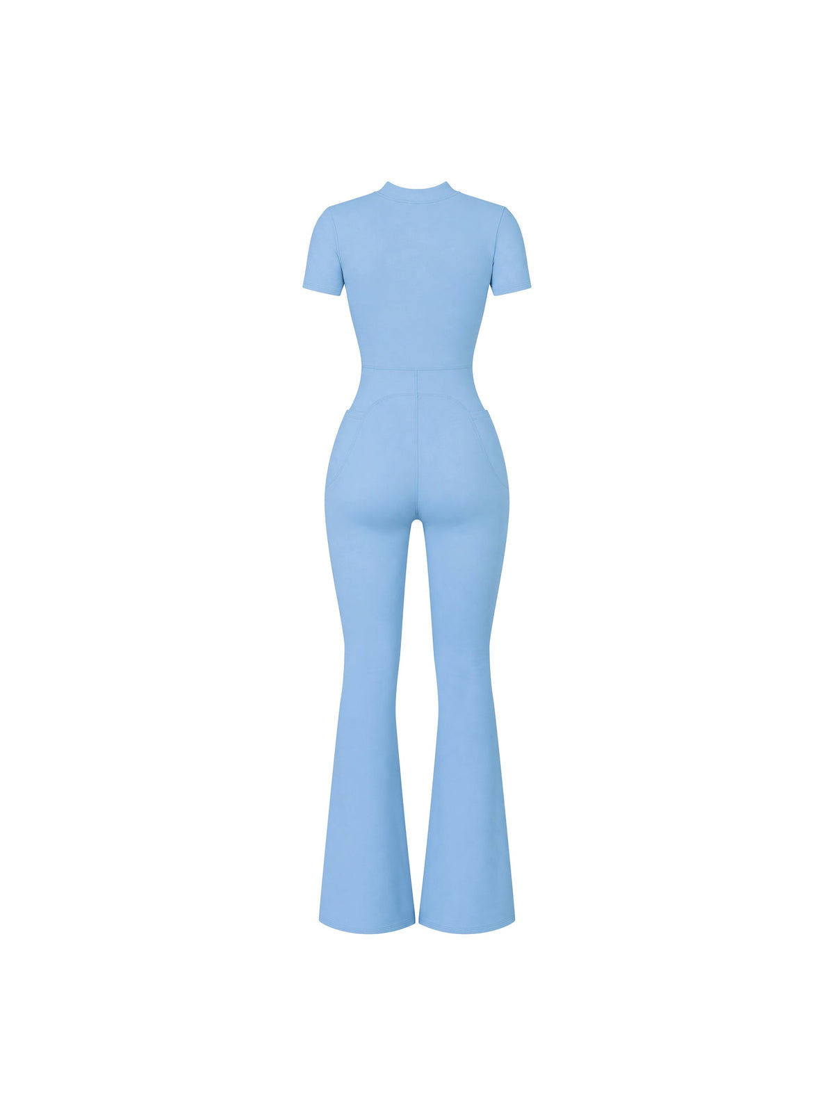 Women’s Tight Flared Leg Quarter-Zip Jumpsuit