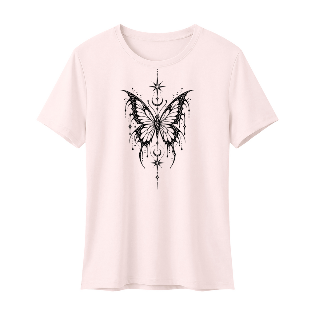 Celestial Butterfly Women’s Regular Fit T-Shirt V2 - Pink front