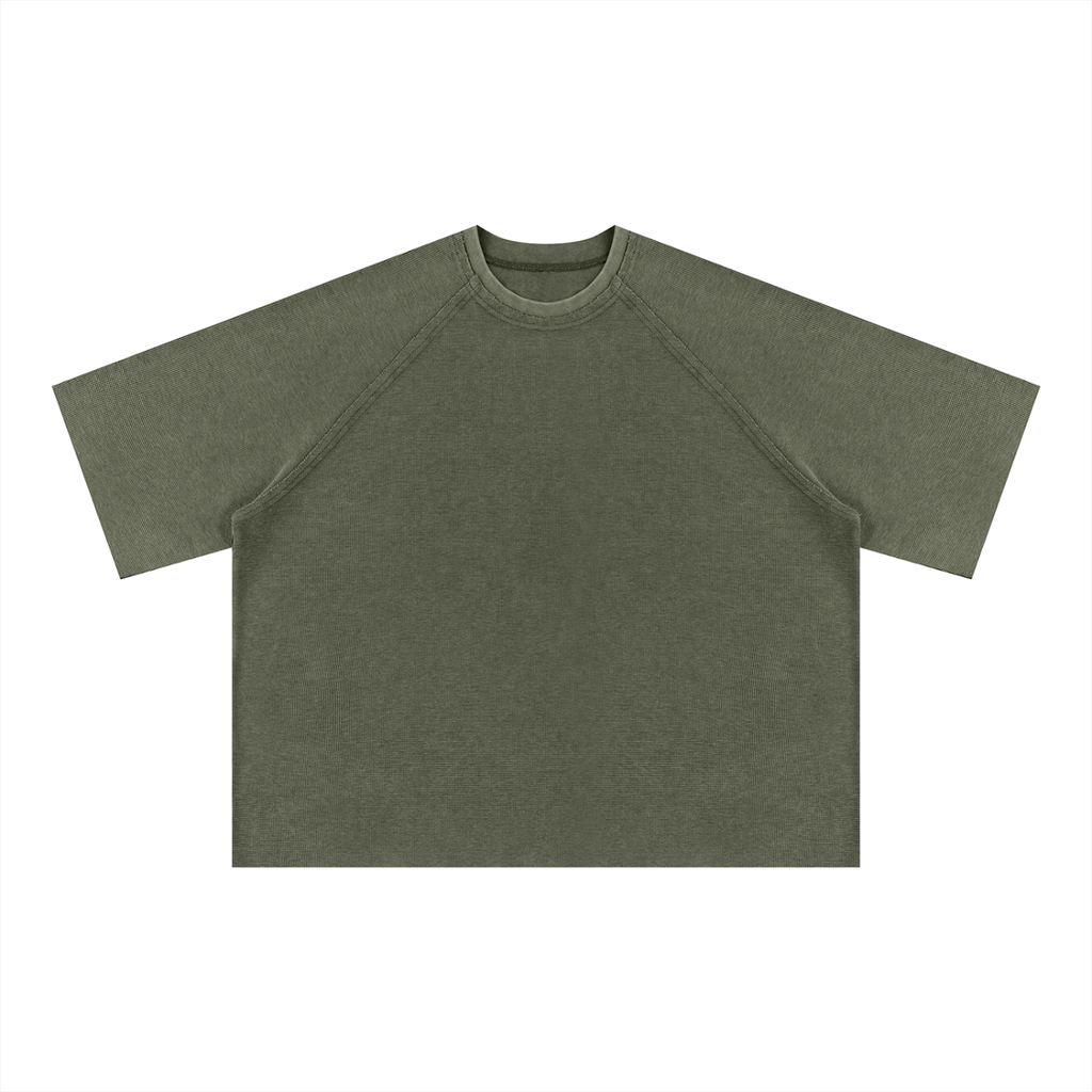 Unisex Mineral Wash Boxy Waffle T-Shirt