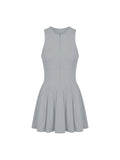 Women’s Ruched Sleeveless Full-Zip Dress