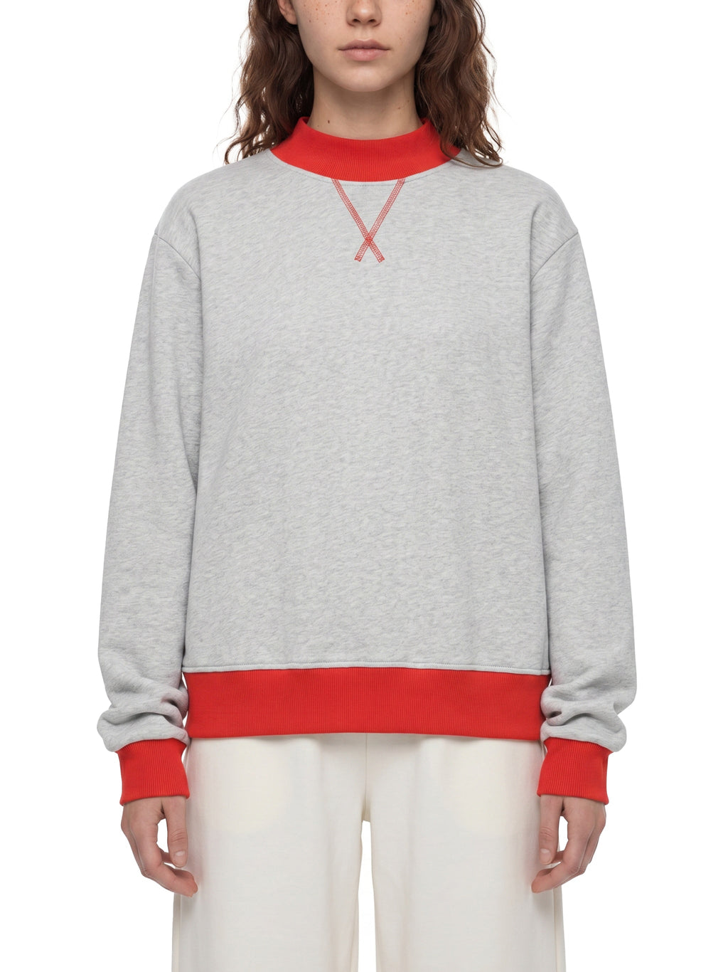 Women’s Mock Neck Crewneck Sweatshirt