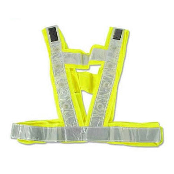 Solar-Powered Reflective LED Work Vest – Fluorescent Yellow — product image 1 of 3