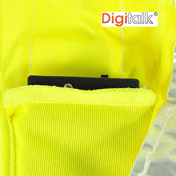 Solar-Powered Reflective LED Work Vest – Fluorescent Yellow — product image 2 of 3