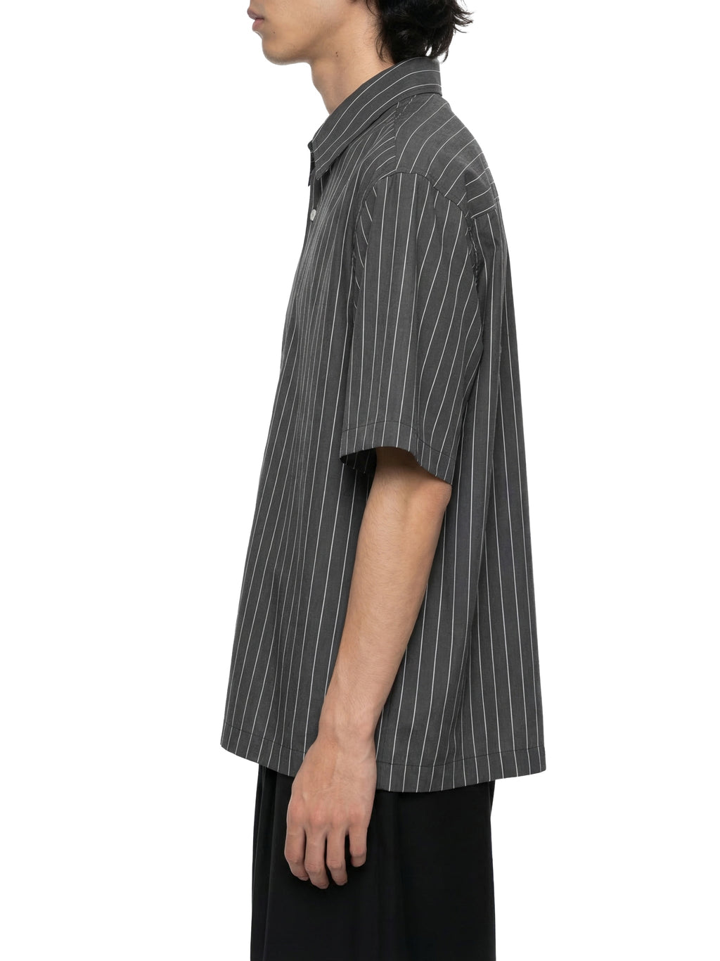 Unisex Striped Boxy Button-Up Shirt