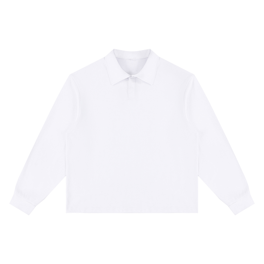 Unisex Loose Long Sleeve Polo Shirt