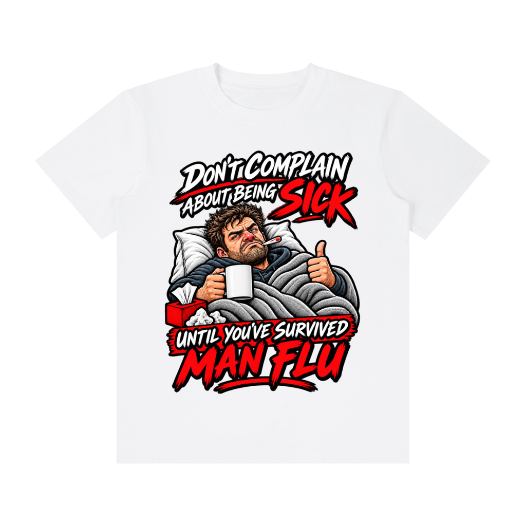 Man Flu Survivor Unisex Graphic T-Shirt – Lucent White