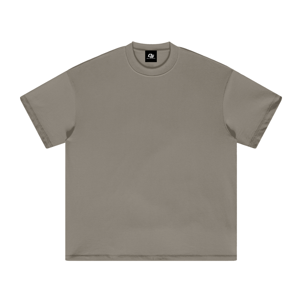 Unisex heavyweight Earth Tone T-shirt in Grey Camel – front product view