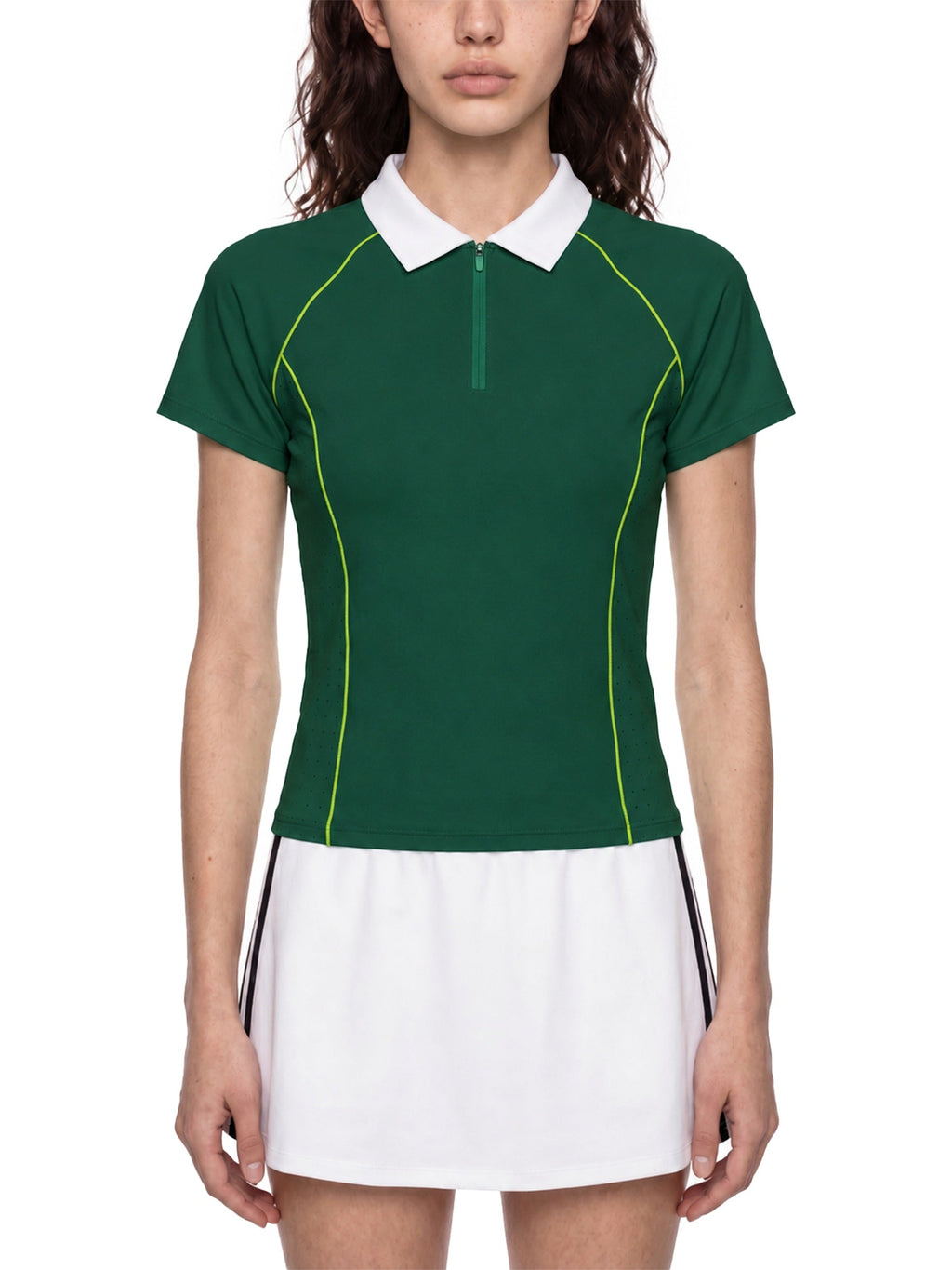 Women’s Slim Fit Quarter-Zip Polo Shirt