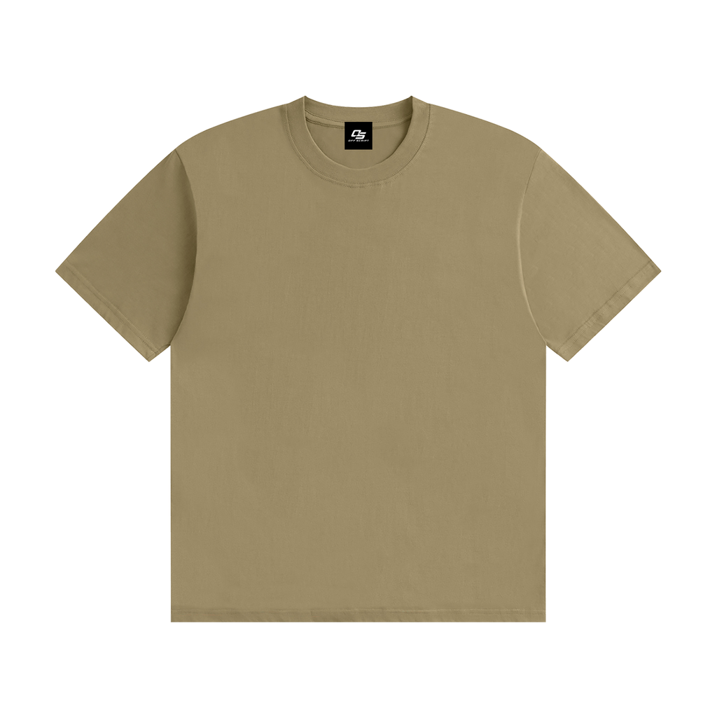 Khaki Unisex Seamless Cotton T-Shirt front view