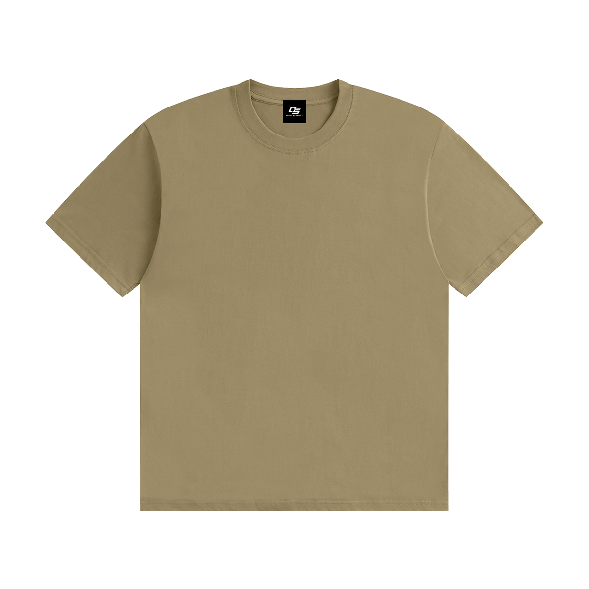 Khaki Unisex Seamless Cotton T-Shirt front view
