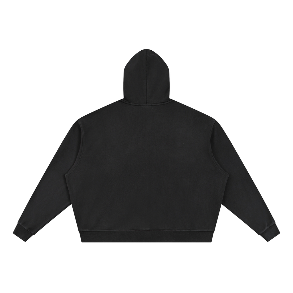 Unisex Vintage Wash Full Zip Boxy Hoodie