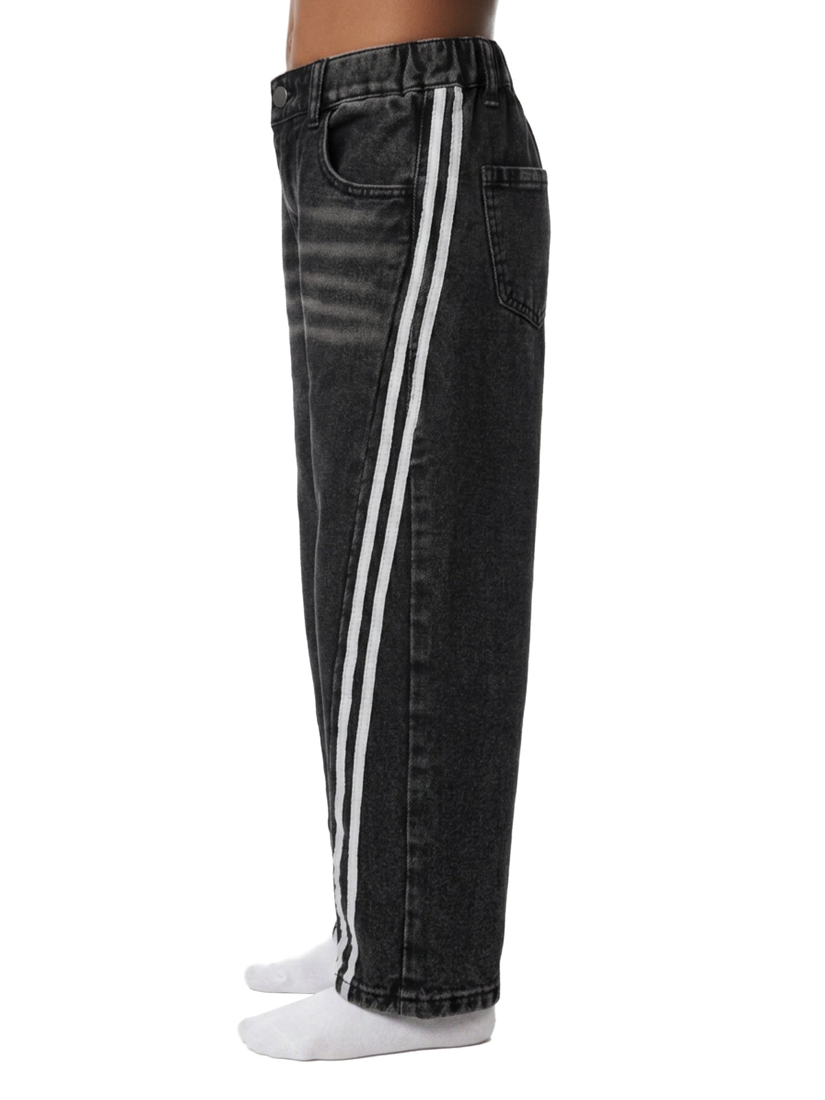 Kids' Vintage-Wash Side-Stripe Jeans