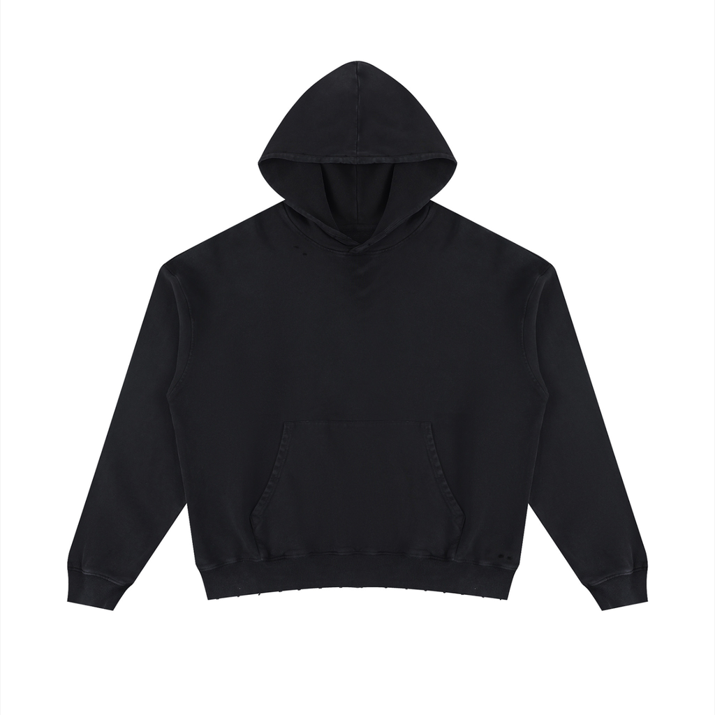 Unisex Mineral Wash Distressed Hoodie