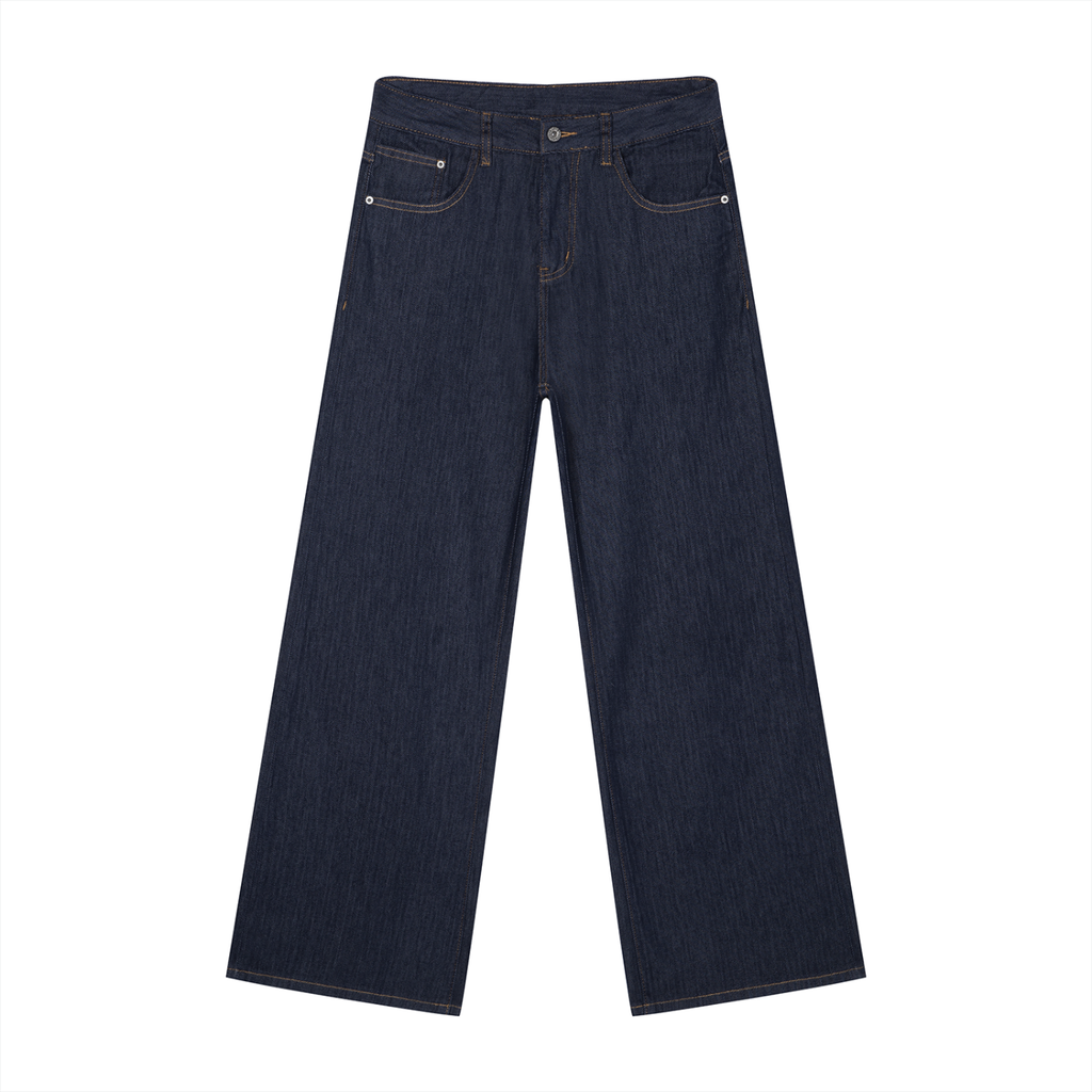 Men’s Loose Fit Wide Leg Jeans – Navy Blue