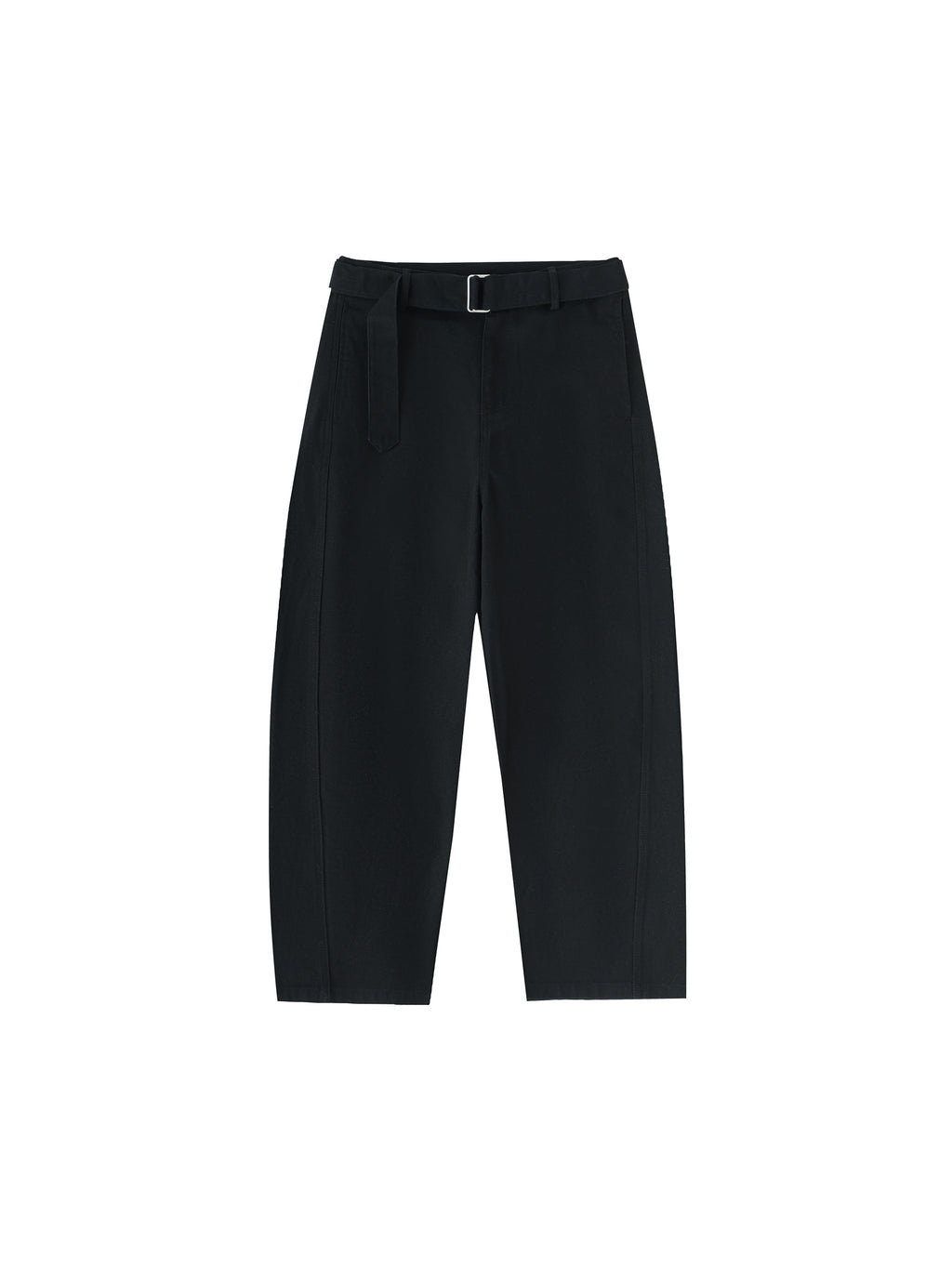 Belted Barrel-leg Chino Pants