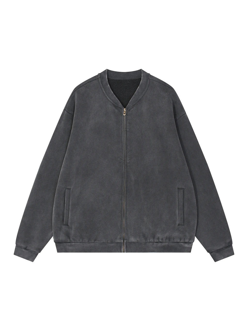 Vintage Washed Fleece Baseball Jacket