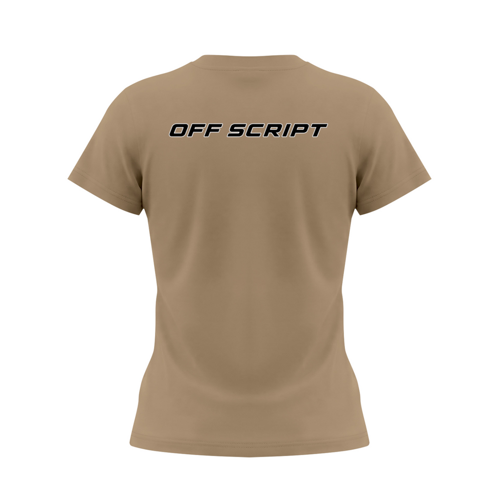 Drop Bear Women's Slim Fit Crewneck T-Shirt - Khaki back 3D mockup