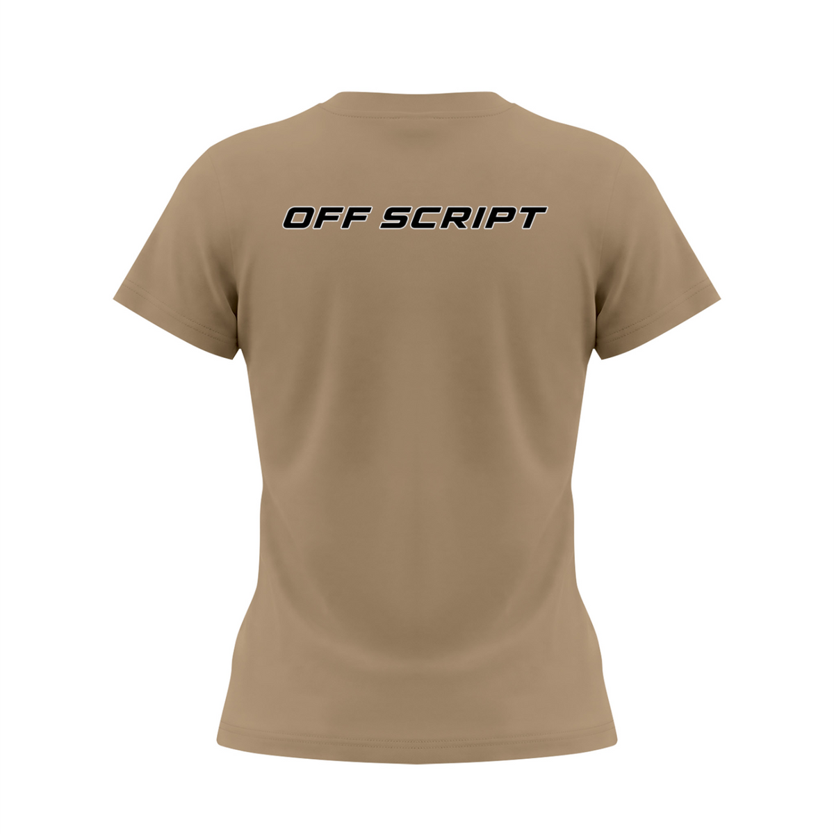 Drop Bear Women's Slim Fit Crewneck T-Shirt - Khaki back 3D mockup