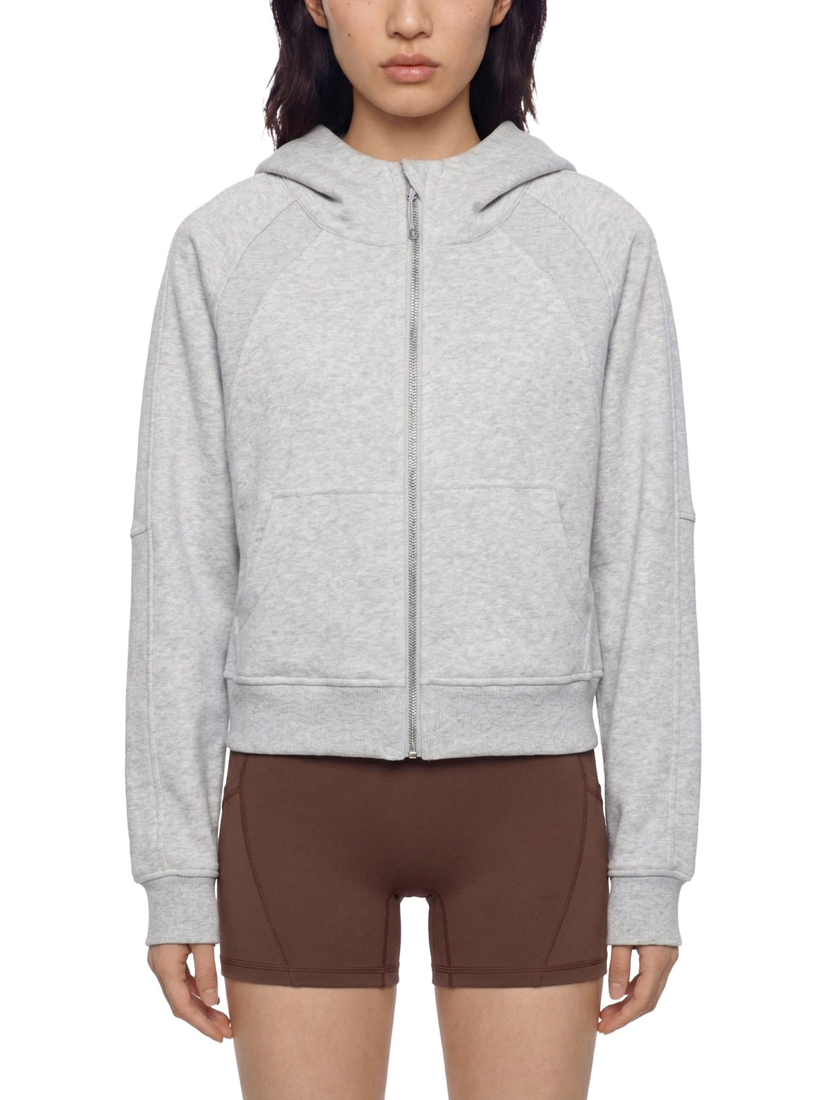 Cropped Zip-Through Hoodie