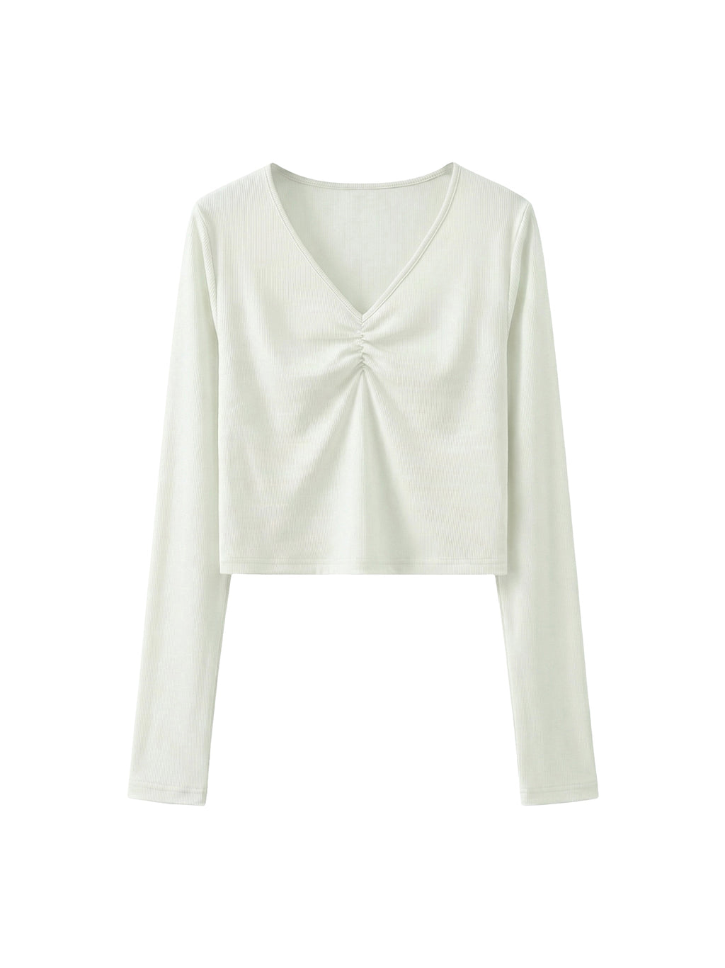 Women's Ruched Long Sleeve Crop T-Shirt