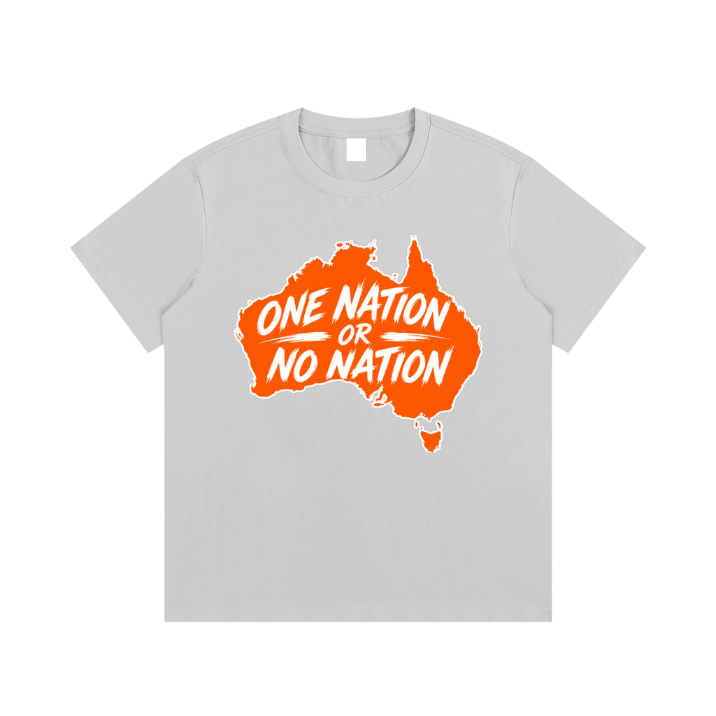 One Nation Essential Cotton T-Shirt - Light Gray front product view