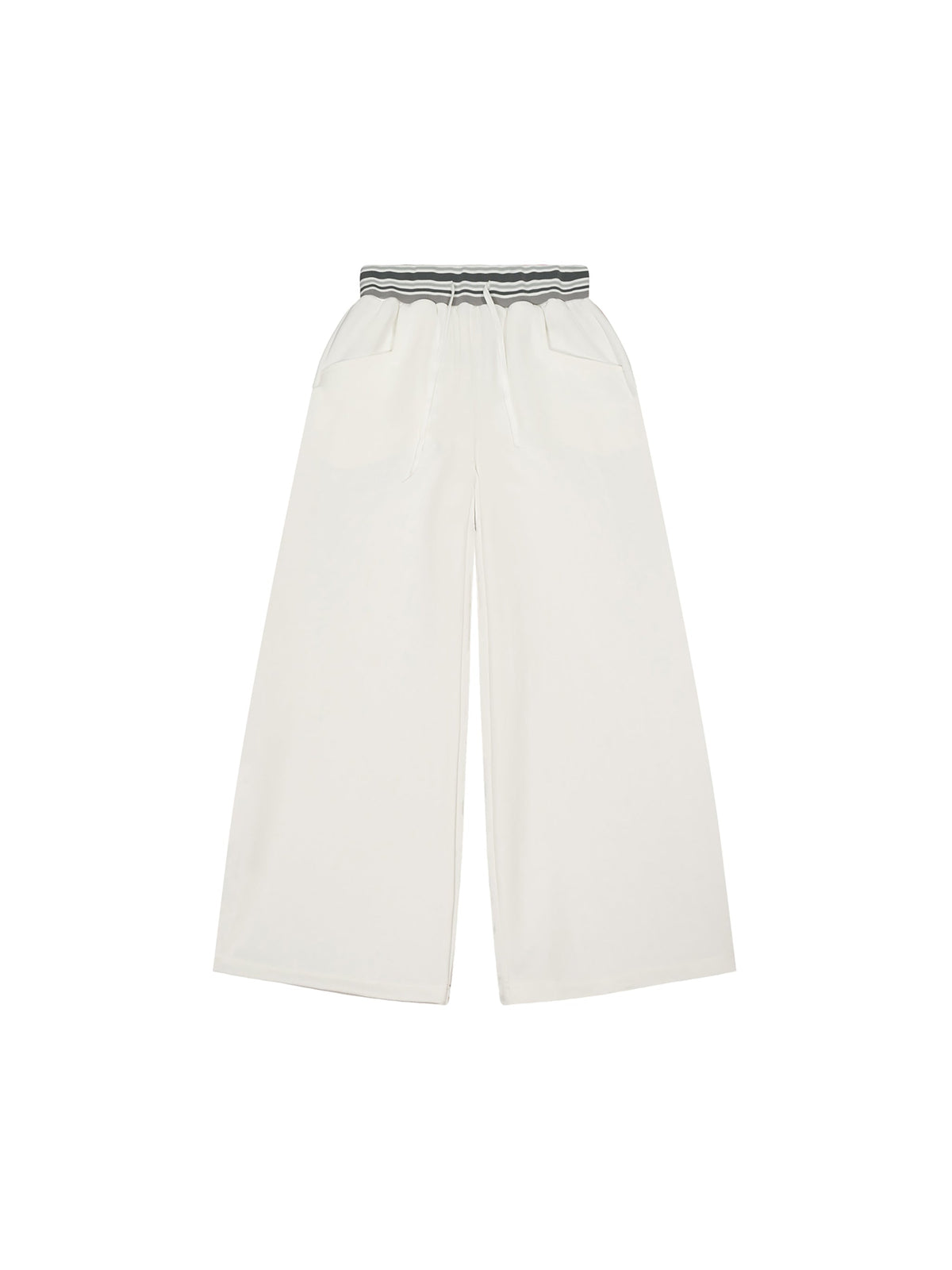 Striped Waist Wide-Leg Pants