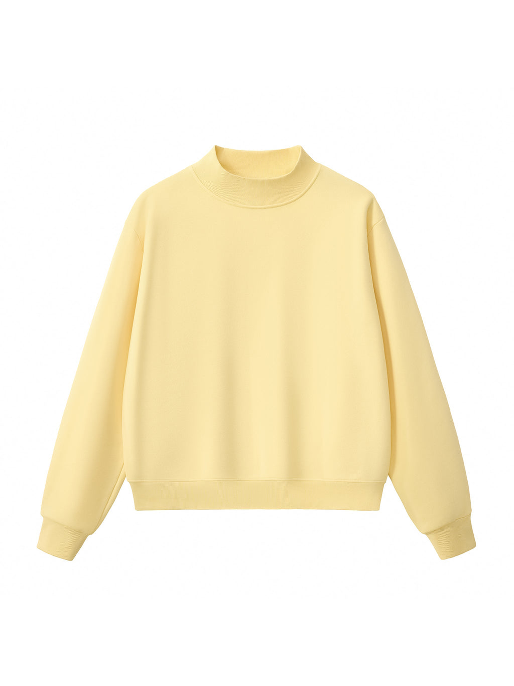 Essential Fleece Mock-Neck Crew Sweatshirt – Yellow