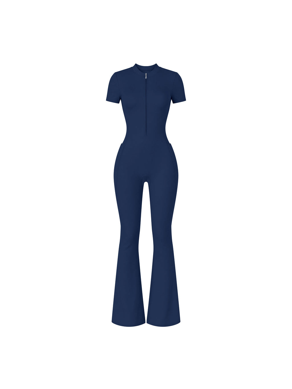 Women’s Tight Flared Leg Quarter-Zip Jumpsuit