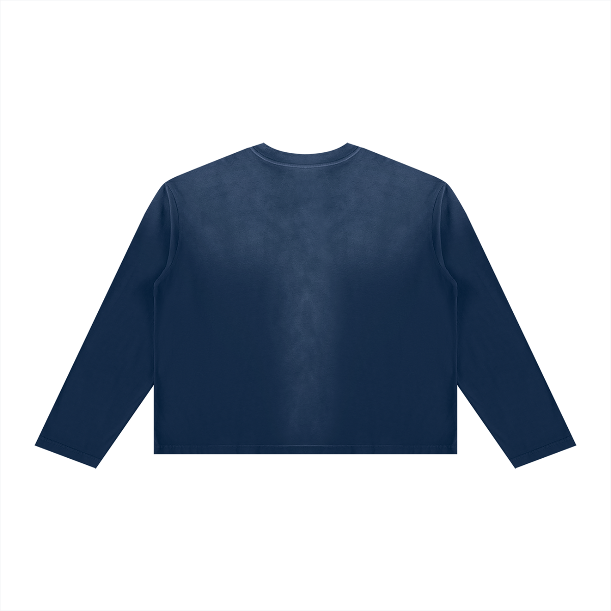 Off Script Sunfade Boxy Long Sleeve T-Shirt - Navy Blue back view
