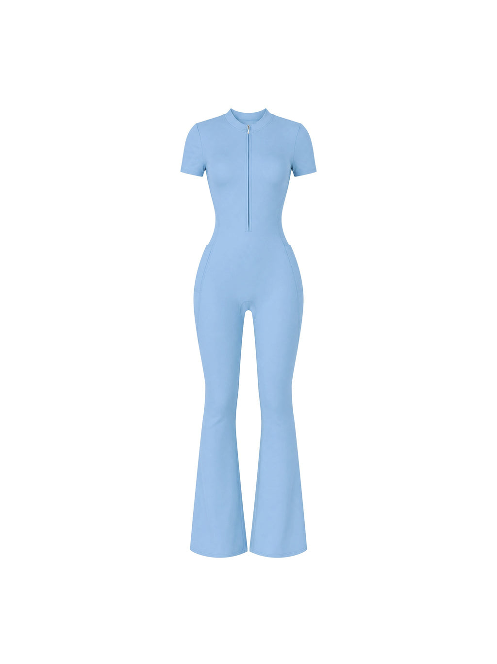 Women’s Tight Flared Leg Quarter-Zip Jumpsuit