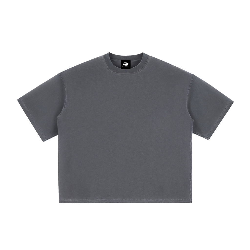 Haze Grey Unisex vintage-washed boxy T-shirt front view