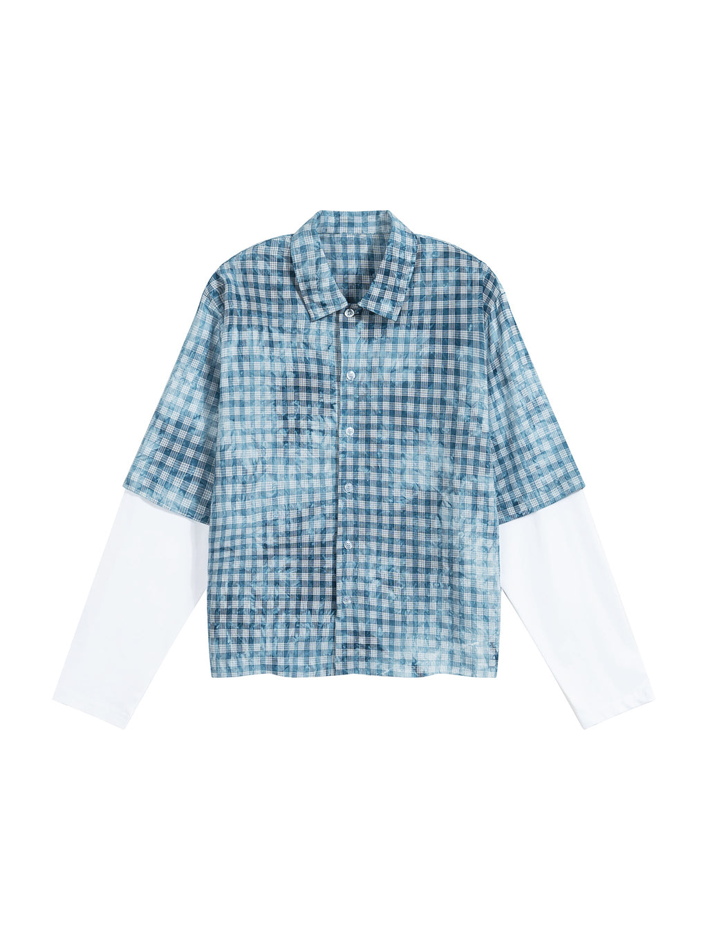 Unisex Vintage Wash Plaid Short Sleeve Shirt