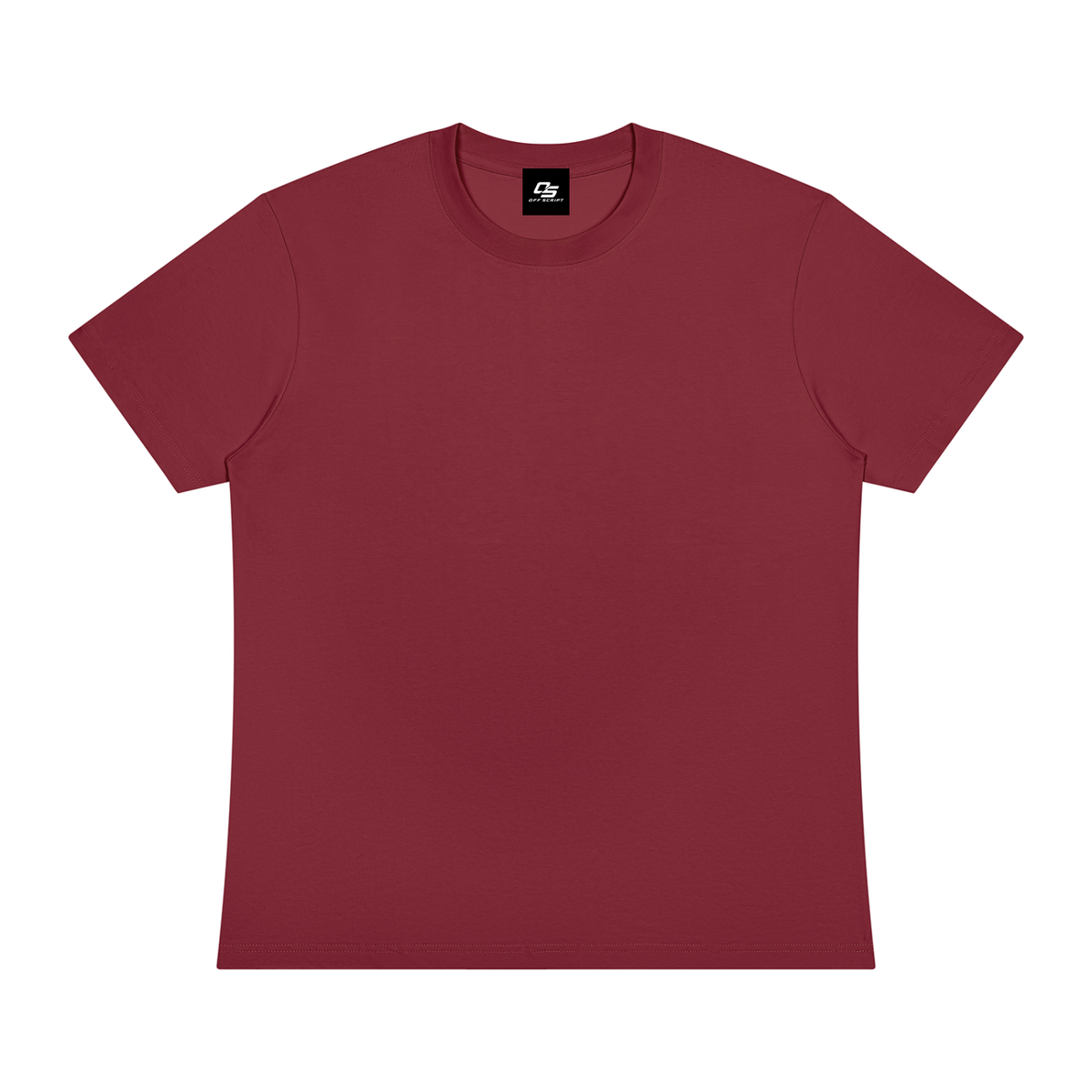 Off Script Sorona Crewneck T-Shirt - Wine Red front view