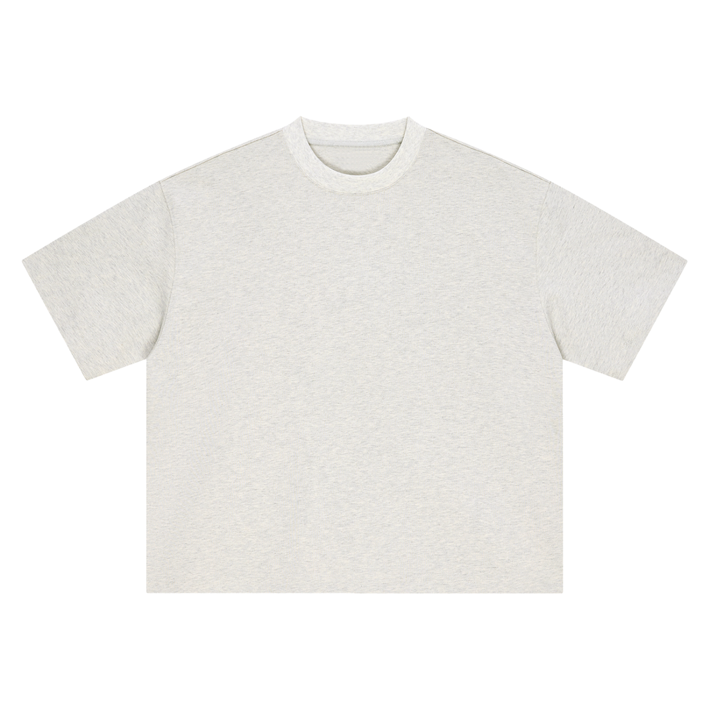 Oat Grey Unisex Boxy Oversized T-Shirt front view