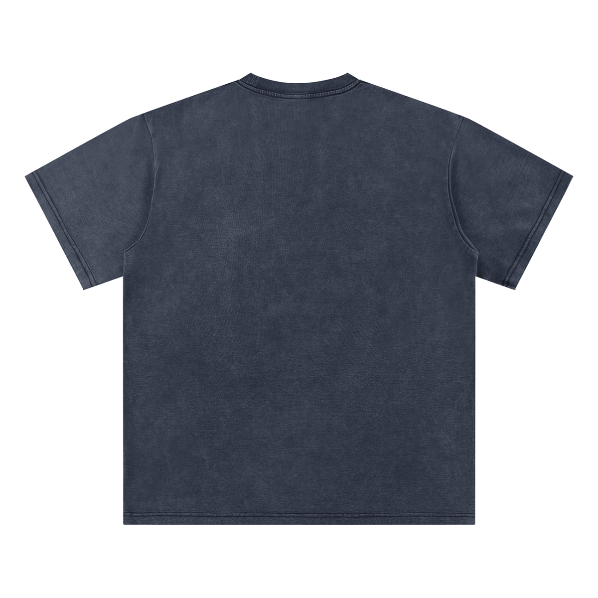 Navy Blue Unisex bamboo slub snow-washed T-shirt back view