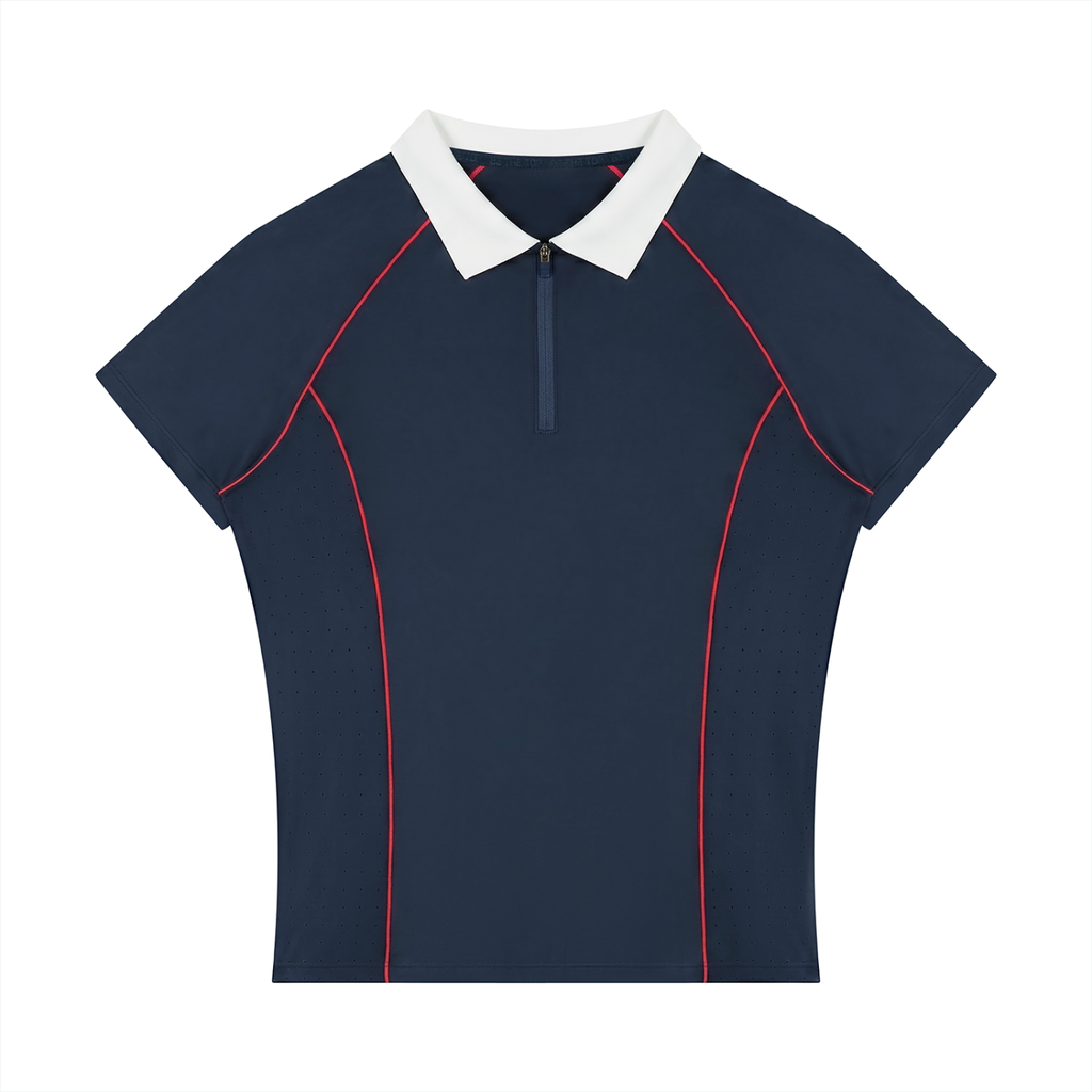 Women’s Slim Fit Quarter-Zip Polo Shirt
