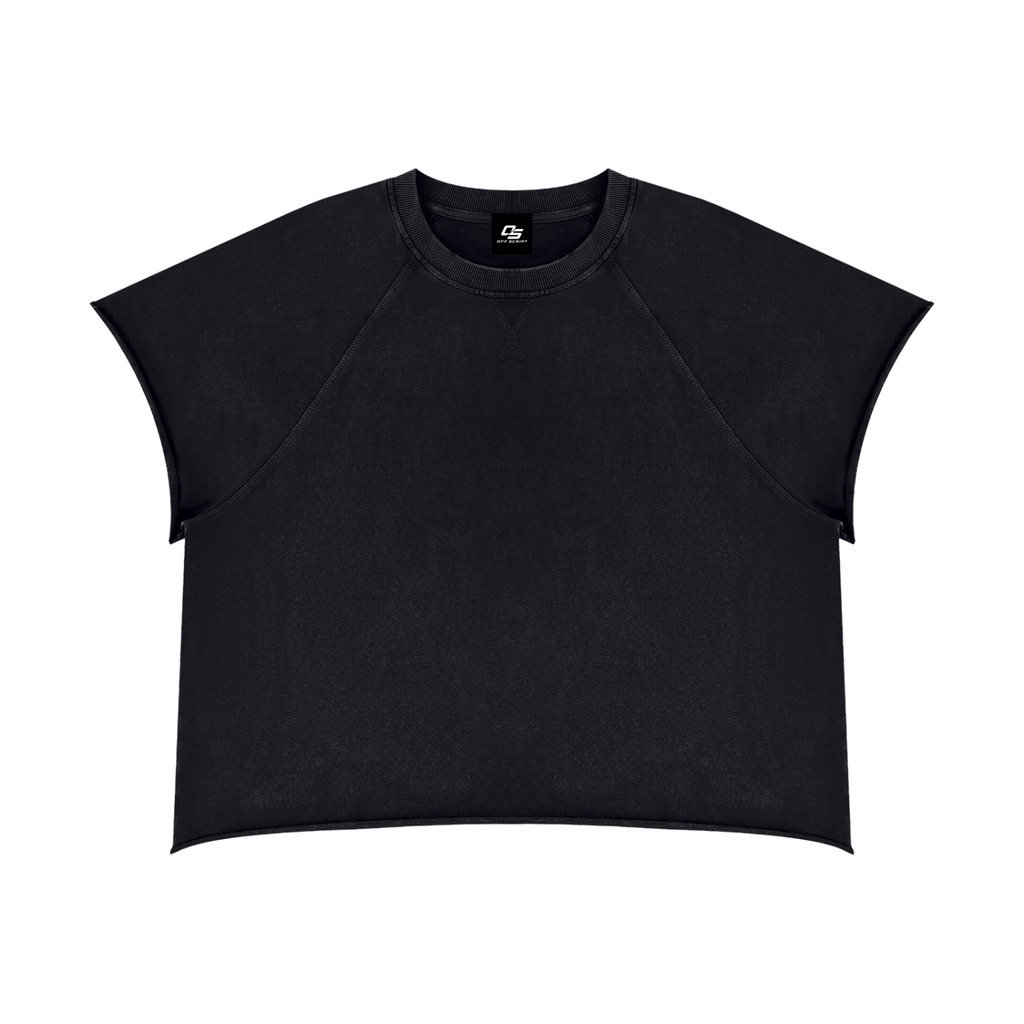 Unisex Vintage Wash Raw Edge Boxy T-Shirt