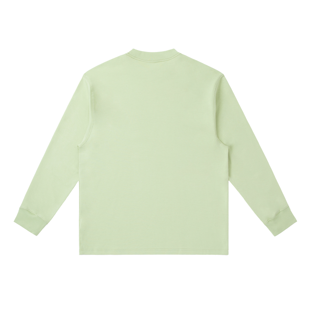 Bean Green Essential Crewneck Long-Sleeve T-Shirt back product view