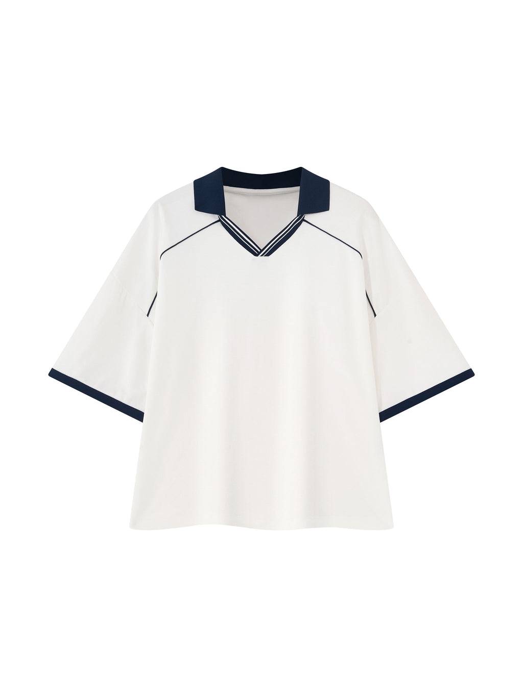 Unisex Collared Piping Boxy Soccer Jersey